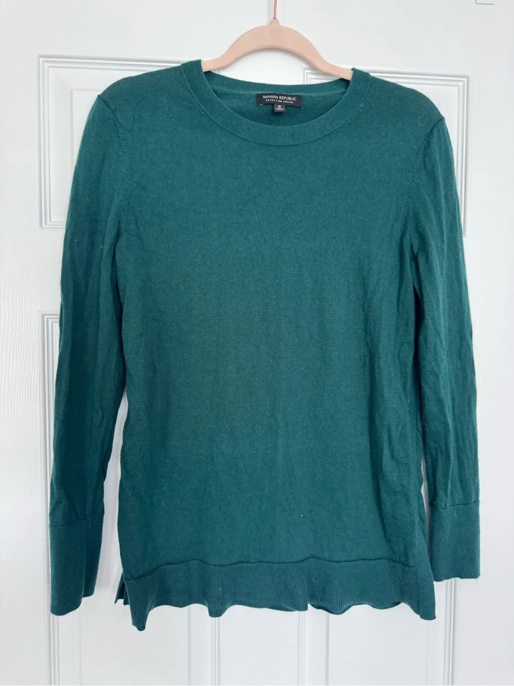 Banana Republic Emerald/Teal Merino Crewneck Sweater